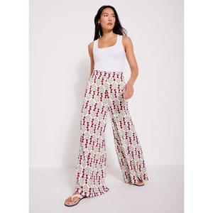 Mint Velvet Neutral Floral Print Wide Leg Trousers